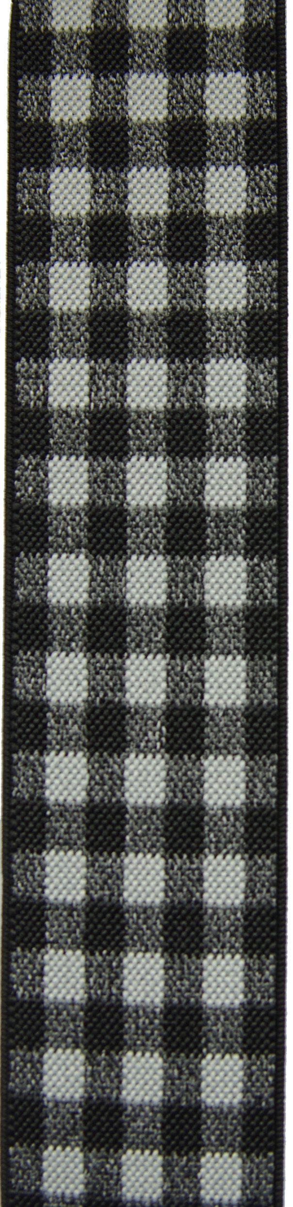 Elastischer Hosenträger Vichy-Karo - Schwarz / Hellgrau