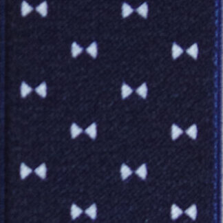 Elastischer Hosenträger Mini-Schleifen-Dessin - Navy / Weiss